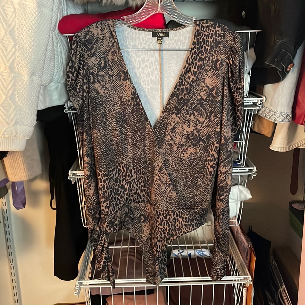 Afrm Zuri Leopard Bodysuit